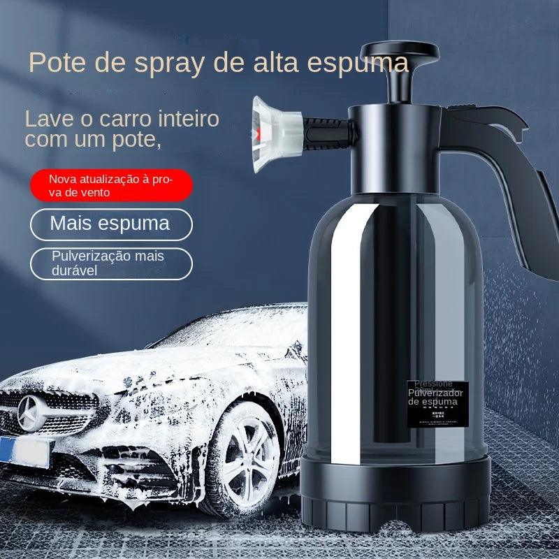 Jato de espuma manual de 2l, com 3 tipos de bico, garrafa de spray para lavagem de carro, moto, limpeza em geral - Futuro Tech