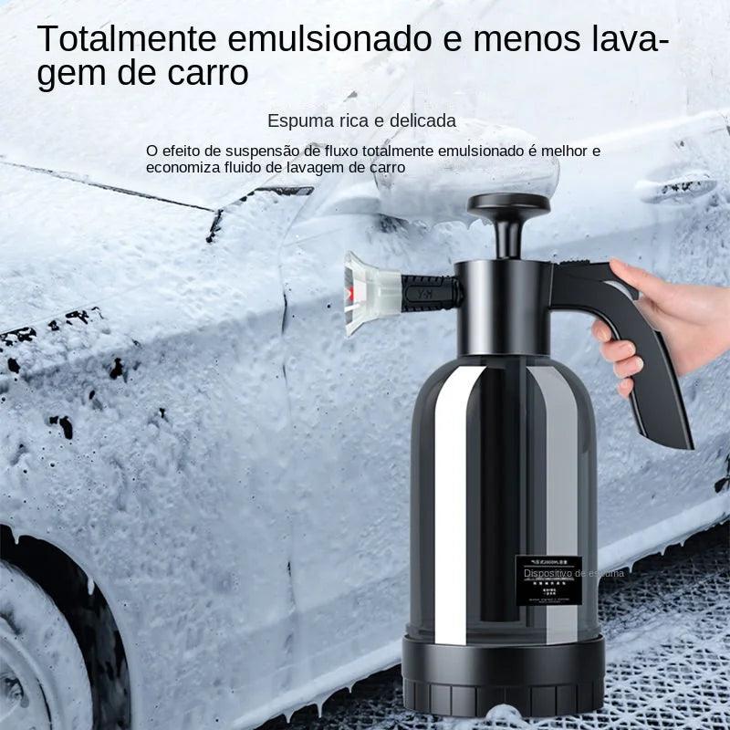 Jato de espuma manual de 2l, com 3 tipos de bico, garrafa de spray para lavagem de carro, moto, limpeza em geral - Futuro Tech